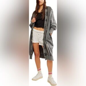 Free People Women's Dreamy Blue Cardi, Washed Black